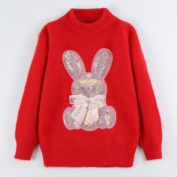 Kids Girls' Sweater Solid Color School Other Prints Long Sleeve Crewneck Active 3-13 Years Spring White Pink Red Kids Girls' Sweater Solid Color School Other Prints Long Sleeve Crewneck Active 3-13 Years Spring White Pink Red