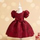 Kids Girls' Party Dress Solid Color Short Sleeve Formal Performance Wedding Elegant Princess Beautiful Cotton Polyester Midi Party Dress Flower Girl's Dress Spring Fall Winter 3-10 Years Wine Red Kids Girls' Party Dress Solid Color Short Sleeve Formal Performance Wedding Elegant Princess Beautiful Cotton Polyester Midi Party Dress Flower Girl's Dress Spring Fall Winter 3-10 Years Wine Red