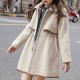 Kids Girls' Woolen Coat Long Sleeve off white Solid Color Spring Fall Active School 7-13 Years Kids Girls' Woolen Coat Long Sleeve off white Solid Color Spring Fall Active School 7-13 Years