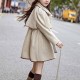 Kids Girls' Woolen Coat Long Sleeve off white Solid Color Spring Fall Active School 7-13 Years Kids Girls' Woolen Coat Long Sleeve off white Solid Color Spring Fall Active School 7-13 Years