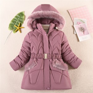 Kids Girls&#039; Down Coat Kids Puffer Jacket Active Pocket School Coat Outerwear 4-12 Years Winter Deep red Black Navy Blue