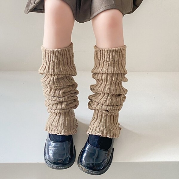 Kids Girls' Stockings Coffee color Black White Solid Color Ruched Spring Fall Cute Casual 3-12 Years Kids Girls' Stockings Coffee color Black White Solid Color Ruched Spring Fall Cute Casual 3-12 Years