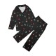 Family Pajamas Graphic Cartoon Home Print Black White Red Long Sleeve Mommy And Me Outfits Active Matching Outfits