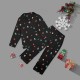 Family Pajamas Graphic Cartoon Home Print Black White Red Long Sleeve Mommy And Me Outfits Active Matching Outfits