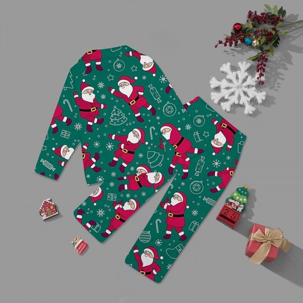 Family Pajamas Graphic Cartoon Home Print Black White Red Long Sleeve Mommy And Me Outfits Active Matching Outfits