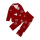 Family Pajamas Graphic Cartoon Home Print Black White Red Long Sleeve Mommy And Me Outfits Active Matching Outfits