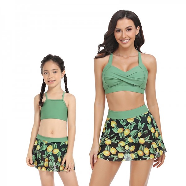 Mommy and Me Swimsuit Solid Color Graphic Sport Print Black Blue Green Long Sleeve Mommy And Me Outfits Active Matching Outfits Mommy and Me Swimsuit Solid Color Graphic Sport Print Black Blue Green Long Sleeve Mommy And Me Outfits Active Matching Outfits