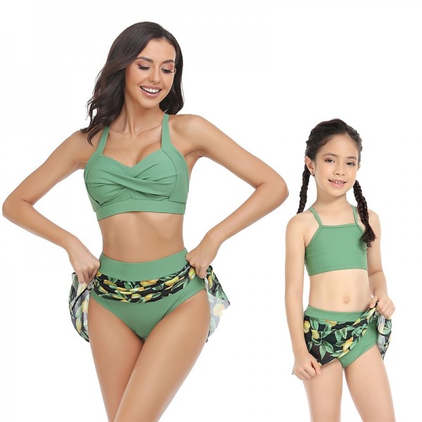 Mommy and Me Swimsuit Solid Color Graphic Sport Print Black Blue Green Long Sleeve Mommy And Me Outfits Active Matching Outfits Mommy and Me Swimsuit Solid Color Graphic Sport Print Black Blue Green Long Sleeve Mommy And Me Outfits Active Matching Outfits