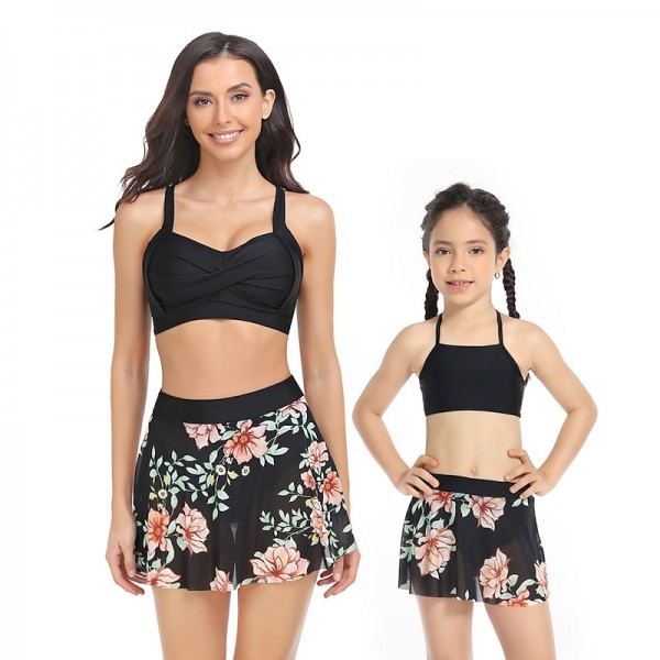 Mommy and Me Swimsuit Solid Color Graphic Sport Print Black Blue Green Long Sleeve Mommy And Me Outfits Active Matching Outfits Mommy and Me Swimsuit Solid Color Graphic Sport Print Black Blue Green Long Sleeve Mommy And Me Outfits Active Matching Outfits