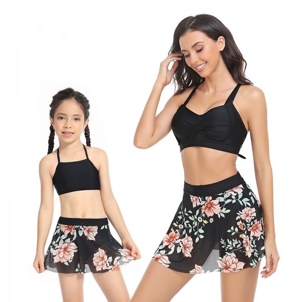 Mommy and Me Swimsuit Solid Color Graphic Sport Print Black Blue Green Long Sleeve Mommy And Me Outfits Active Matching Outfits Mommy and Me Swimsuit Solid Color Graphic Sport Print Black Blue Green Long Sleeve Mommy And Me Outfits Active Matching Outfits
