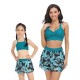 Mommy and Me Swimsuit Solid Color Graphic Sport Print Black Blue Green Long Sleeve Mommy And Me Outfits Active Matching Outfits Mommy and Me Swimsuit Solid Color Graphic Sport Print Black Blue Green Long Sleeve Mommy And Me Outfits Active Matching Outfits