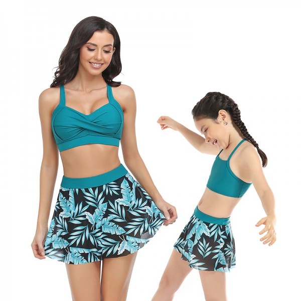 Mommy and Me Swimsuit Solid Color Graphic Sport Print Black Blue Green Long Sleeve Mommy And Me Outfits Active Matching Outfits Mommy and Me Swimsuit Solid Color Graphic Sport Print Black Blue Green Long Sleeve Mommy And Me Outfits Active Matching Outfits