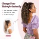 Ponytail Extension Claw Clip In Ponytail Extensions Multi Layered Long Wavy Curly Ponytail Clip On Fake Hair Soft Natural Synthetic Hairpieces for Women Daily - Ash Blonde with Highlights