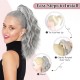 Ponytail Extension Claw Clip In Ponytail Extensions Multi Layered Long Wavy Curly Ponytail Clip On Fake Hair Soft Natural Synthetic Hairpieces for Women Daily - Ash Blonde with Highlights