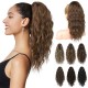 Ponytail Extension Claw Clip In Ponytail Extensions Multi Layered Long Wavy Curly Ponytail Clip On Fake Hair Soft Natural Synthetic Hairpieces for Women Daily - Ash Blonde with Highlights