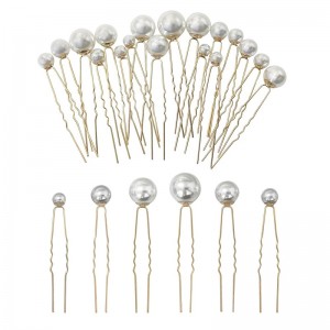 18 Pieces Wedding Pearl Hair Pins U Shape Barrette Wedding Vintage Pearl Rhinestone Hair Pins Accessorie For Brides Bridesmaid Women
