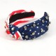 American Flag Printed Wide Brimmed Head Band Stylish Glitter Rhinestone Decorative Knotted Hair Hoop Suitable For Independent Day Wear American Flag Printed Wide Brimmed Head Band Stylish Glitter Rhinestone Decorative Knotted Hair Hoop Suitable For Independent Day Wear