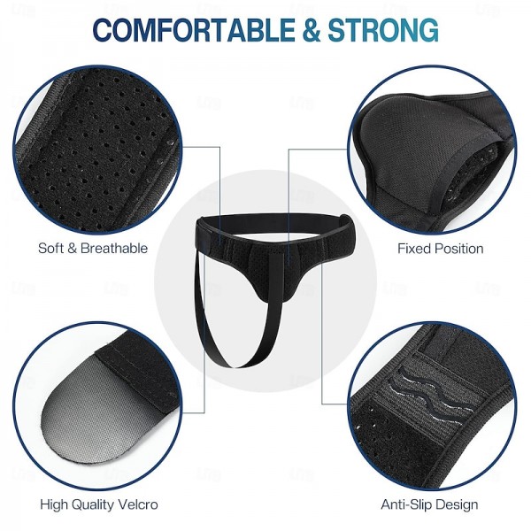 Hernia Belt for Men Women Left/Right Side Inguinal Hernia Support with Removable Compression Pads, Black Hernia Belt for Men Women Left/Right Side Inguinal Hernia Support with Removable Compression Pads, Black