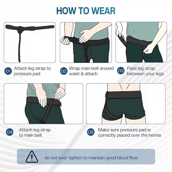 Hernia Belt for Men Women Left/Right Side Inguinal Hernia Support with Removable Compression Pads, Black Hernia Belt for Men Women Left/Right Side Inguinal Hernia Support with Removable Compression Pads, Black