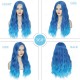 Blue Wig Long Blue Wavy Wigs for Women Middle Part Ombre Blue Wig 26 inch Natural Curly Synthetic Wig Heat Resistant Fiber Wigs for Daily Party Use Blue Wig Long Blue Wavy Wigs for Women Middle Part Ombre Blue Wig 26 inch Natural Curly Synthetic Wig Heat Resistant Fiber Wigs for Daily Party Use