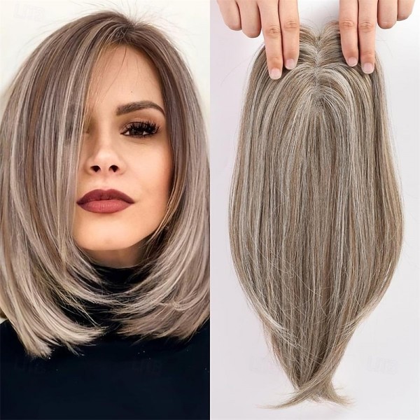 Light Brown & Ash Blonde Hair Toppers for Women Synthetic Hair Toppers Hair Pieces Swiss Base with 3 Clips in Wiglets Toppers for Women with Thinning Hair Grey Hair Hair Loss Light Brown & Ash Blonde Hair Toppers for Women Synthetic Hair Toppers Hair Pieces Swiss Base with 3 Clips in Wiglets Toppers for Women with Thinning Hair Grey Hair Hair Loss