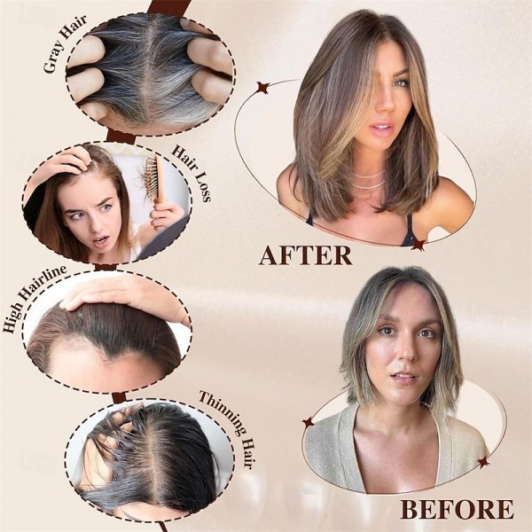 Light Brown & Ash Blonde Hair Toppers for Women Synthetic Hair Toppers Hair Pieces Swiss Base with 3 Clips in Wiglets Toppers for Women with Thinning Hair Grey Hair Hair Loss Light Brown & Ash Blonde Hair Toppers for Women Synthetic Hair Toppers Hair Pieces Swiss Base with 3 Clips in Wiglets Toppers for Women with Thinning Hair Grey Hair Hair Loss