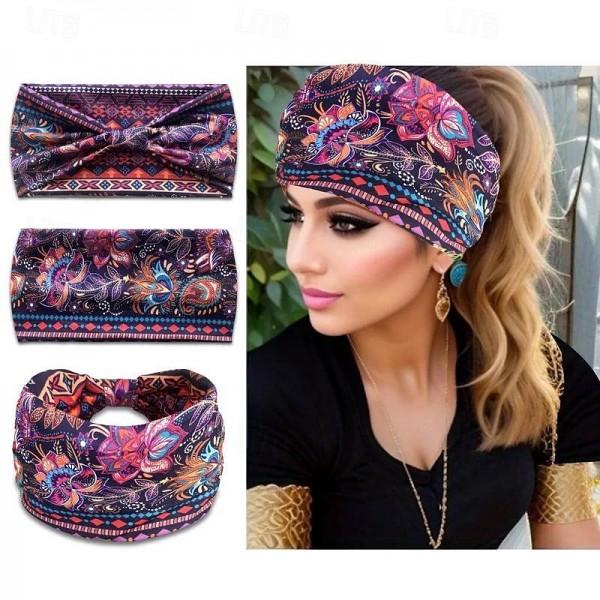 1pc Retro Printing Headband Non Slip Headwear Comfortable Knotted Hair Band Elegant Hair Accessories For Women 1pc Retro Printing Headband Non Slip Headwear Comfortable Knotted Hair Band Elegant Hair Accessories For Women