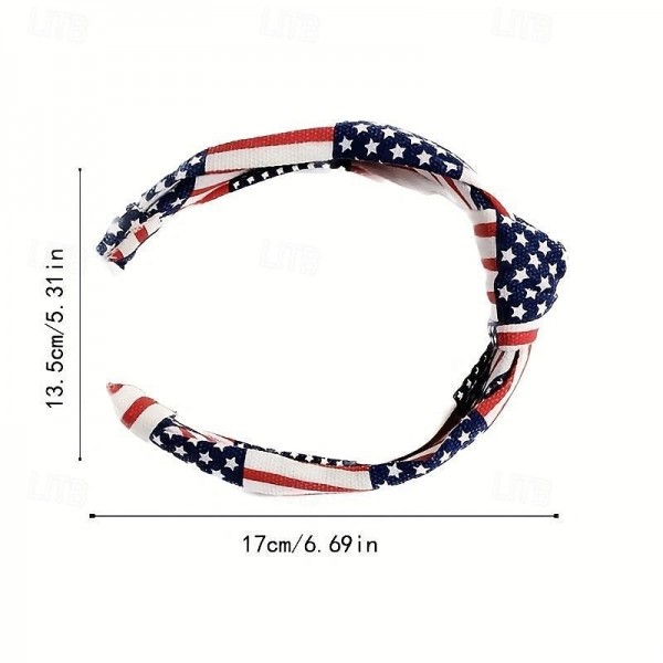All-American Flag Knotted Headband - Festive Independence Day Hair Accessory for Women - Stylish Patriotic Style All-American Flag Knotted Headband - Festive Independence Day Hair Accessory for Women - Stylish Patriotic Style