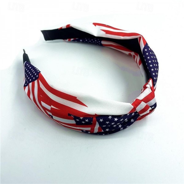 All-American Flag Knotted Headband - Festive Independence Day Hair Accessory for Women - Stylish Patriotic Style All-American Flag Knotted Headband - Festive Independence Day Hair Accessory for Women - Stylish Patriotic Style