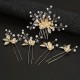 5pcs Golden Leaf Hairpin Flower Pearl Bridal Hair Fork Headwear Vintage Wedding Women's Elegant Decoration Hair Accessories 5pcs Golden Leaf Hairpin Flower Pearl Bridal Hair Fork Headwear Vintage Wedding Women's Elegant Decoration Hair Accessories