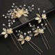 5pcs Golden Leaf Hairpin Flower Pearl Bridal Hair Fork Headwear Vintage Wedding Women's Elegant Decoration Hair Accessories 5pcs Golden Leaf Hairpin Flower Pearl Bridal Hair Fork Headwear Vintage Wedding Women's Elegant Decoration Hair Accessories