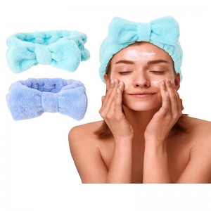 Bliss Women&#039;s Spa Headband - 1 Pack Microfiber Makeup Headband with Bow - Hair Band for Washing Face, Facials, Skincare, Shower, Purple/Blue