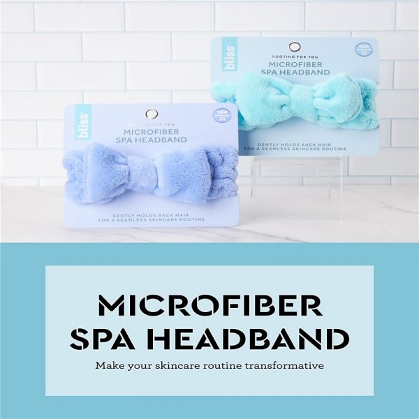 Bliss Women's Spa Headband - 1 Pack Microfiber Makeup Headband with Bow - Hair Band for Washing Face, Facials, Skincare, Shower, Purple/Blue Bliss Women's Spa Headband - 1 Pack Microfiber Makeup Headband with Bow - Hair Band for Washing Face, Facials, Skincare, Shower, Purple/Blue