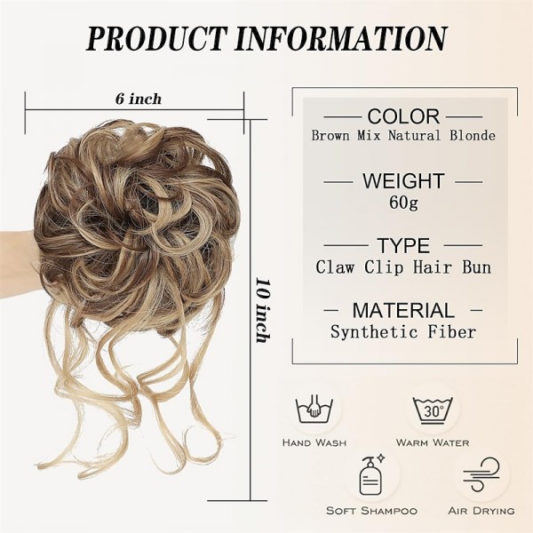 Messy Bun Hair Piece Claw Clip Curly Wavy Faux Hair Bun Tousled Updo Hair Extensions Scrunchie Long Beard Chignon Buns Hair pieces for Women Messy Bun Hair Piece Claw Clip Curly Wavy Faux Hair Bun Tousled Updo Hair Extensions Scrunchie Long Beard Chignon Buns Hair pieces for Women
