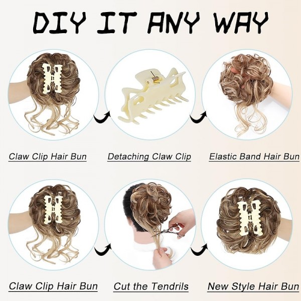 Messy Bun Hair Piece Claw Clip Curly Wavy Faux Hair Bun Tousled Updo Hair Extensions Scrunchie Long Beard Chignon Buns Hair pieces for Women Messy Bun Hair Piece Claw Clip Curly Wavy Faux Hair Bun Tousled Updo Hair Extensions Scrunchie Long Beard Chignon Buns Hair pieces for Women
