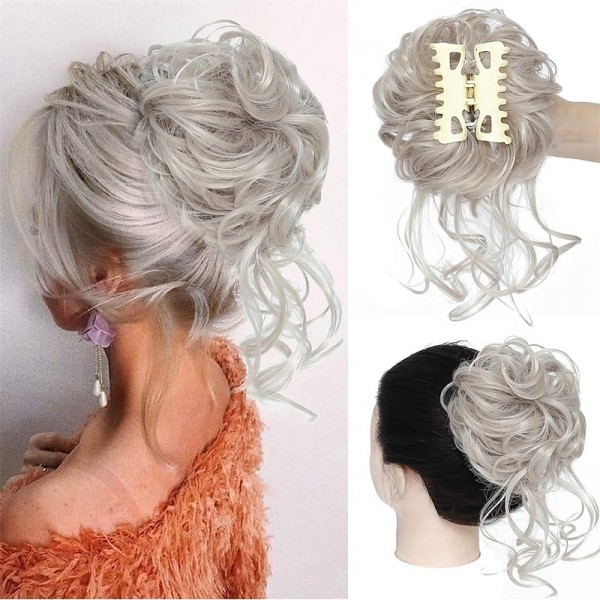 Messy Bun Hair Piece Claw Clip Curly Wavy Faux Hair Bun Tousled Updo Hair Extensions Scrunchie Long Beard Chignon Buns Hair pieces for Women Messy Bun Hair Piece Claw Clip Curly Wavy Faux Hair Bun Tousled Updo Hair Extensions Scrunchie Long Beard Chignon Buns Hair pieces for Women