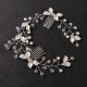 1PC Romantic Rhinestone Headband Elegant Flower Leaf Shaped Hairband With Comb Bridal Wedding Hair Accessories 1PC Romantic Rhinestone Headband Elegant Flower Leaf Shaped Hairband With Comb Bridal Wedding Hair Accessories