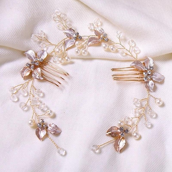 1PC Romantic Rhinestone Headband Elegant Flower Leaf Shaped Hairband With Comb Bridal Wedding Hair Accessories 1PC Romantic Rhinestone Headband Elegant Flower Leaf Shaped Hairband With Comb Bridal Wedding Hair Accessories