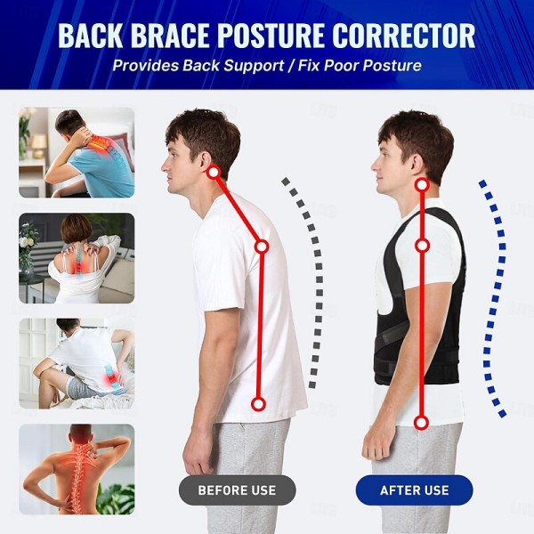 Back Brace Posture Corrector for Men  Women Adjustable Full Back Support, Shoulder Straightener, Upper Lower Back Pain Relief - Scoliosis, Hunchback, Hump, Thoracic, Spine Corrector