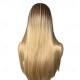 Blonde Long Light Golden Wigs for Women Wigs Synthetic Hair Highlighted Hair Dark Roots Wigs 26 Inch
