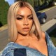 Blonde Long Light Golden Wigs for Women Wigs Synthetic Hair Highlighted Hair Dark Roots Wigs 26 Inch