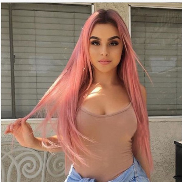 Blonde Long Light Golden Wigs for Women Wigs Synthetic Hair Highlighted Hair Dark Roots Wigs 26 Inch