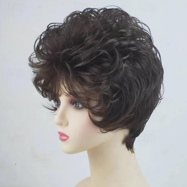 Ladies Wig, Short Fluffy Curly Hair, Natural Heat-Resistant Synthetic Wig, Suitable for Parties, Parties and Daily Use Ladies Wig, Short Fluffy Curly Hair, Natural Heat-Resistant Synthetic Wig, Suitable for Parties, Parties and Daily Use