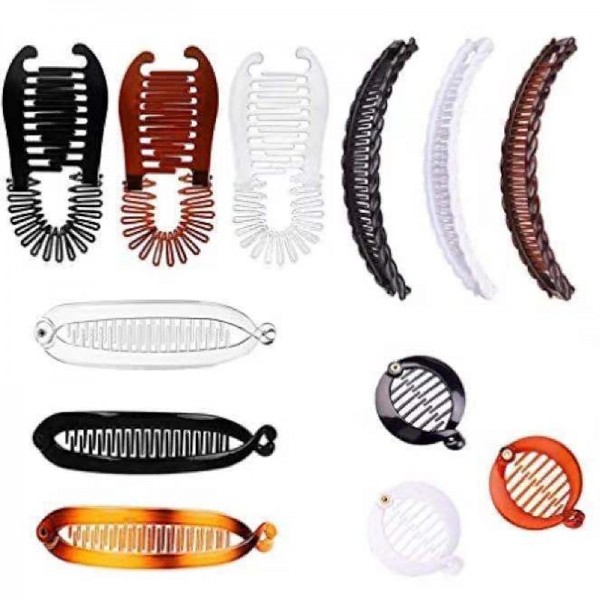 Banana Hair Clips Set Plastic Flexible Interlocking Banana Clip Fishtail Ponytail Holder Comb Clincher Comb Clip Vintage Banana Clip Hair Accessories for Women Girls Banana Hair Clips Set Plastic Flexible Interlocking Banana Clip Fishtail Ponytail Holder Comb Clincher Comb Clip Vintage Banana Clip Hair Accessories for Women Girls