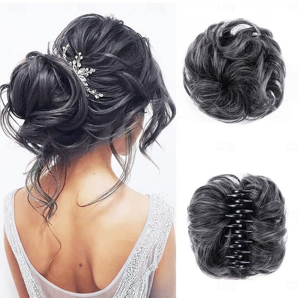 Claw Clip Hair Piece 100% Real Human Hair Buns Wavy Curly Chignon Hair Bun Extensions Tousled Updo Hair Buns Claw Ponytail Hairpieces Hair Scrunchie with Clip for Women Claw Clip Hair Piece 100% Real Human Hair Buns Wavy Curly Chignon Hair Bun Extensions Tousled Updo Hair Buns Claw Ponytail Hairpieces Hair Scrunchie with Clip for Women