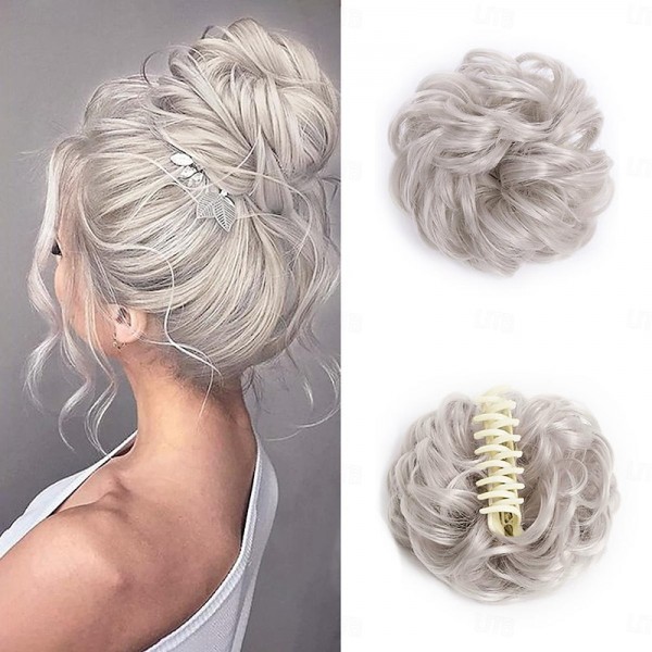 Claw Clip Hair Piece 100% Real Human Hair Buns Wavy Curly Chignon Hair Bun Extensions Tousled Updo Hair Buns Claw Ponytail Hairpieces Hair Scrunchie with Clip for Women Claw Clip Hair Piece 100% Real Human Hair Buns Wavy Curly Chignon Hair Bun Extensions Tousled Updo Hair Buns Claw Ponytail Hairpieces Hair Scrunchie with Clip for Women