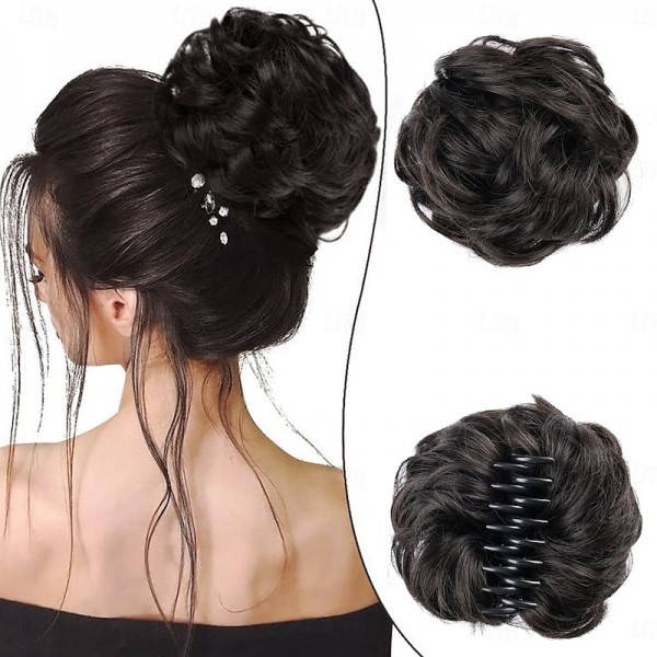 Claw Clip Hair Piece 100% Real Human Hair Buns Wavy Curly Chignon Hair Bun Extensions Tousled Updo Hair Buns Claw Ponytail Hairpieces Hair Scrunchie with Clip for Women Claw Clip Hair Piece 100% Real Human Hair Buns Wavy Curly Chignon Hair Bun Extensions Tousled Updo Hair Buns Claw Ponytail Hairpieces Hair Scrunchie with Clip for Women