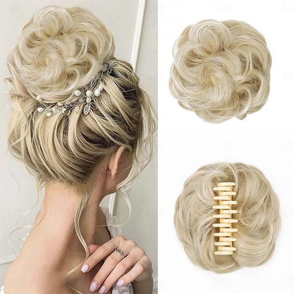 Claw Clip Hair Piece 100% Real Human Hair Buns Wavy Curly Chignon Hair Bun Extensions Tousled Updo Hair Buns Claw Ponytail Hairpieces Hair Scrunchie with Clip for Women Claw Clip Hair Piece 100% Real Human Hair Buns Wavy Curly Chignon Hair Bun Extensions Tousled Updo Hair Buns Claw Ponytail Hairpieces Hair Scrunchie with Clip for Women