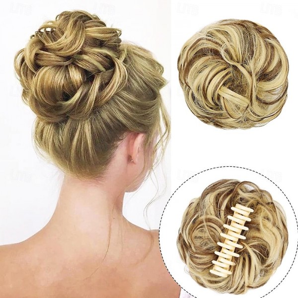 Claw Clip Hair Piece 100% Real Human Hair Buns Wavy Curly Chignon Hair Bun Extensions Tousled Updo Hair Buns Claw Ponytail Hairpieces Hair Scrunchie with Clip for Women Claw Clip Hair Piece 100% Real Human Hair Buns Wavy Curly Chignon Hair Bun Extensions Tousled Updo Hair Buns Claw Ponytail Hairpieces Hair Scrunchie with Clip for Women