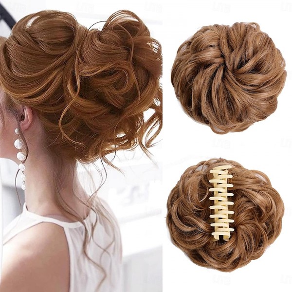 Claw Clip Hair Piece 100% Real Human Hair Buns Wavy Curly Chignon Hair Bun Extensions Tousled Updo Hair Buns Claw Ponytail Hairpieces Hair Scrunchie with Clip for Women Claw Clip Hair Piece 100% Real Human Hair Buns Wavy Curly Chignon Hair Bun Extensions Tousled Updo Hair Buns Claw Ponytail Hairpieces Hair Scrunchie with Clip for Women